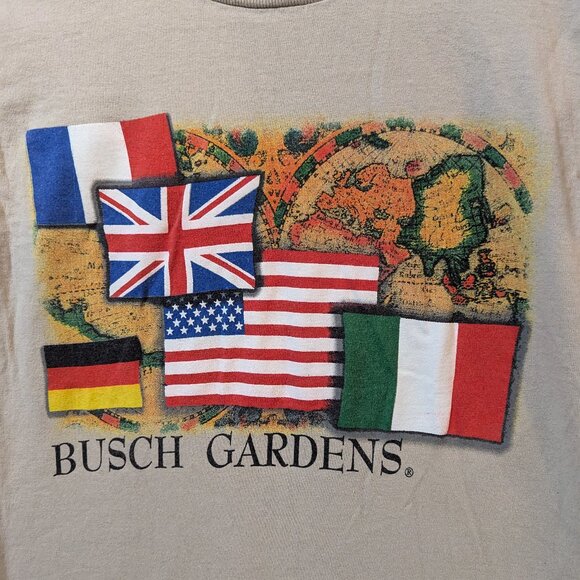 Vintage 90s Busch Gardens Tan T-Shirt.  In great condition, size small. - Picture 2 of 4